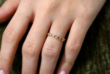 Cuban Link Open Chain Women Wedding Ring Band 14k Yellow Gold Finish