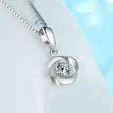 0.4ct Round Cut VVS1D Diamond Pendant Solitaire 14k White Gold Finish NO CHAIN