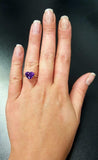 1.5ct Engagement Ring Heart Cut Purple Amethyst Solitaire 14k White Gold Finish