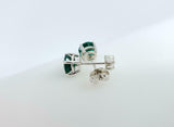 0.5ct Stud Earrings Round Cut Green Emerald Solitaire Design 14k White Gold Over