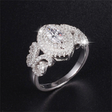 2.9ct Marquise Cut Diamond Engagement Ring 14k White Gold Finish Halo Cluster