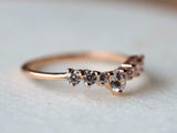 1ct Wedding Ring Band Round Cut Diamond Curved Stackable 14k Rose Gold Finish