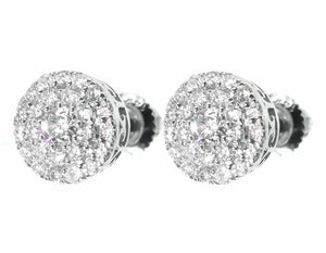 0.33ct Round Cut VVS1D Diamond Cluster Stud Earrings Women 14k White Gold Finish