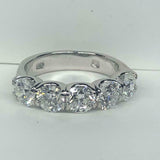 2.5ct Round Cut Diamond Five Stone Wedding Anniversary Band 14k White Gold Over