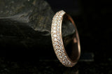 3Ct Round Cut VVS1/D Diamond Half Cluster Wedding Band 14K Rose Gold Finish