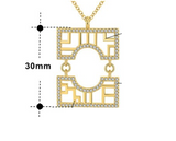 1ct Round Cut Diamond Pendant Chain Hollowed Wall Pattern 14k Yellow Gold Finish