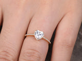 1ct Heart Cut VVS1 Diamond Solitaire Love Engagement Ring 14k Yellow Gold Finish