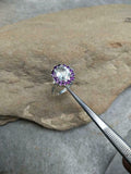 2ct Engagement Ring Oval Cut Diamond Purple Amethyst Halo 14k White Gold Finish