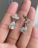 2ct Pear Cut Simulated Diamond Teardrop Dangle Earrings 14k White Gold Plated