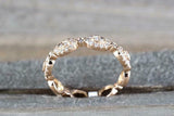 1.8ct Round Cut VVS1D Diamond Wedding Band Petite Cluster 14k Rose Gold Finish