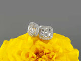 2ct Cushion Cut Diamond Halo Filigree Stud Women Earrings 14k White Gold Finish