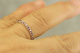 3Ct Round Cut Pink Ruby Stackable Eternity Wedding Band 14K White Gold Finish