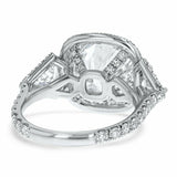 6ct Engagement Ring Round Cut Diamond Trilogy Halo Design 14k White Gold Finish