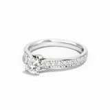 1.8ct Engagement Ring Round Cut Diamond Solitaire with Accent 14k WhiteGold Over