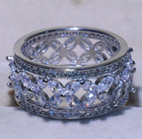 4ct Marquise Cut Diamond Wedding Ring Band 14k White Gold Finish Trendy Eternity