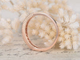 2ct Round Pink Sapphire Wedding Band Milgrain Half Eternity 14k Rose Gold Finish