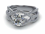 2ct Round Cut Diamond Fancy Solitaire Girl Engagement Ring 14k White Gold Finish