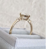 1ct Heart Simulated Diamond Five Stone Engagement Ring 14k Yellow Gold Plated