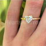 1ct Heart Cut Simulated Diamond Solitaire Engagement Ring 14k Yellow Gold Plated