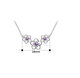 1ct Round Cut Purple Amethyst Hollowed Flowers Pendant Chain 14k White Gold Over