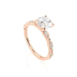 1.5ct Round Cut Diamond Engagement Ring Milgrain Solitaire 14k Rose Gold Finish