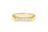 Five Stone Stackable Wedding Band 0.8ct Round Cut Diamond 14k Yellow Gold Finish