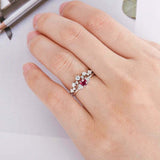 1.6ct Round Cut Pink Ruby Bridal Set Band Engagement Ring 14k White Gold Finish