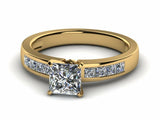 1.6ct Princess Cut Diamond Channel Set Solitaire Engagement Ring 14k Gold Finish