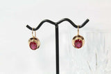 1.2ct Oval Cut Pink Ruby Solitaire Drop Earrings 14k Rose Gold Finish