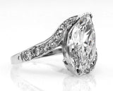 5Ct Marquise Diamond Swirl Bypass Solitaire Engagement Ring 14K White Gold Over