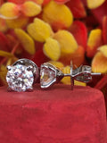 2ct Round Brilliant Cut Moissanite Solitaire Stud Earrings 14k White Gold Plated