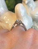 1ct Round Cut Diamond Split Infinity Band Engagement Ring 14k White Gold Finish