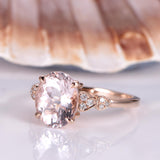 1.2ct Oval Cut Peach Morganite Solitaire Engagement Ring 18k Rose Gold Finish