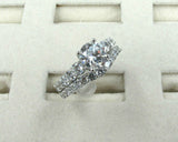 5Ct Round Cut Diamond Bridal Set Solitaire Accents Ring Band 14K White Gold Over