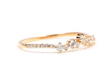 0.8ct Wedding Ring Band Round Cut Diamond Curved Stackable 14k YellowGold Finish