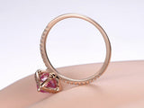 1ct Pear Cut Pink Sapphire Halo Solitaire Engagement Ring 14k Rose Gold Finish