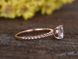 1.5ct Round Cut Diamond Engagement Ring 14k Rose Gold Finish Rope Stacking Band