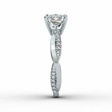 1.5ct Princess Cut Diamond Engagement Ring Twisted Infinity 14k WhiteGold Finish