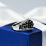 2.8ct Round Black Diamond Engagement Ring 14k White Gold Finish Classic Cocktail