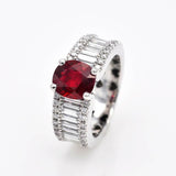 5Ct Oval Cut Pink Ruby Baguette Diamonds Eternity Style Ring 14K White Gold Over