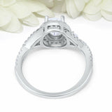 5Ct Oval Cut VVS1 Diamond Split Band Halo Engagement Ring 14K White Gold Finish