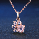 1Ct Heart Cut Peach Morganite Bear Paw Pendant 14K Rose Gold Finish NO CHAIN