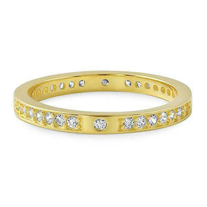 0.6ct Round Cut Diamond Wedding Ring Band Stylish Eternity 14k YellowGold Finish