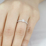 1.3ct Round Cut Diamond Engagement Ring Solitaire with Accent 14k WhiteGold Over