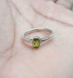 1.2ct Oval Cut Green Peridot Solitaire Women Engagement Ring 14k White Gold Over