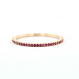 1ct Round Cut Pink Ruby Stackable Full Eternity Wedding Band 14k RoseGold Finish