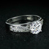 4Ct Round Cut Diamond Bridal Set Solitaire Split Band Ring 14K White Gold Finish