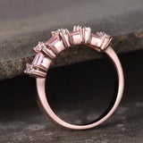 1ct Baguette Cut Pink Sapphire Fancy Design Engagement Ring 14k Rose Gold Finish