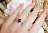 1.5ct Oval Cut Blue Sapphire Engagement Ring 14k White Gold Over Trilogy Promise