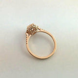 1.1ct Oval Cut Peach Morganite Halo Women Solitaire Ring 14k Rose Gold Finish